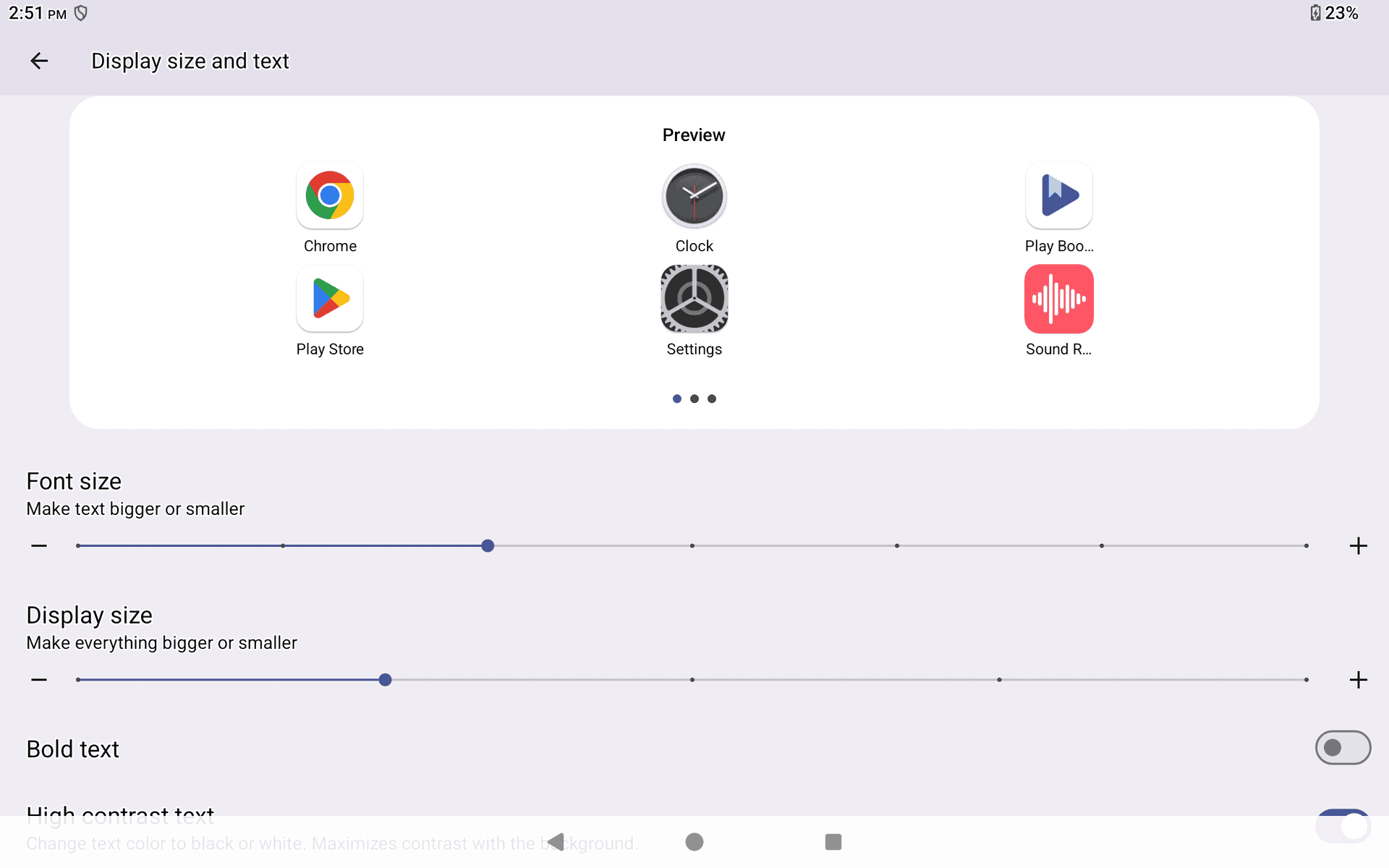 sliders for text and icons